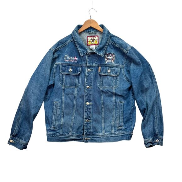Cinch March For Cure Cancer Denim Jacket XL Blue Pockets Cowboy Cowgirl Button - Picture 1 of 11